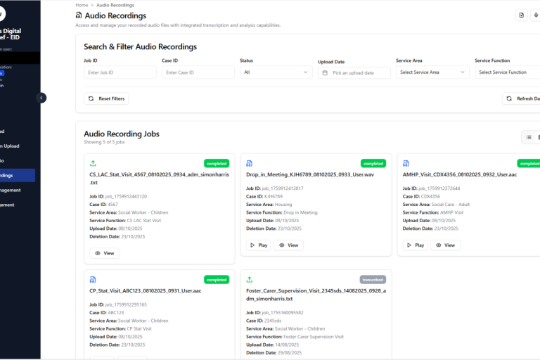 Screenshot from the SonicBrief Product